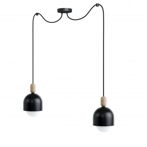 Loft Ovoi 2 czarna lampa wisząca KOLOROWE KABLE
