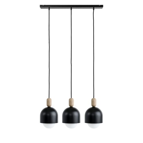 Lampa sufitowa Loft Ovoi 3L czarna lampa wisząca na listwie KOLOROWE KABLE