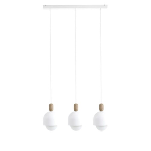 Lampa sufitowa Loft Ovoi 3L biała lampa wisząca na listwie KOLOROWE KABLE