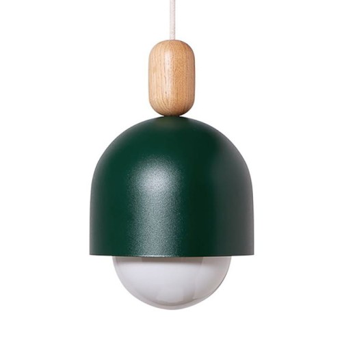 Loft Ovoi ciemnozielona strukturalna lampa wisząca z beżowym przewodem KOLOROWE KABLE