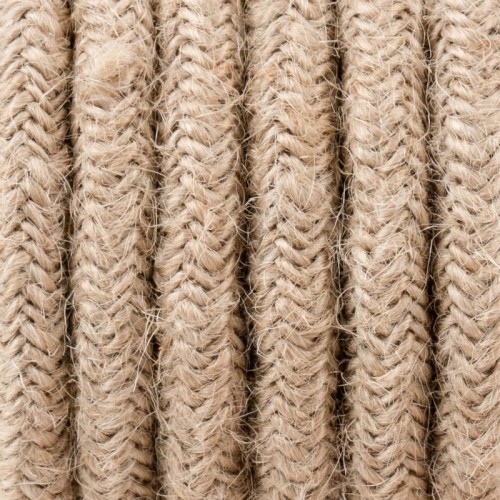 Ciemnobeżowy kabel w oplocie jutowym naturalnym J02 dwużyłowy 2x0.75 Kolorowe Kable