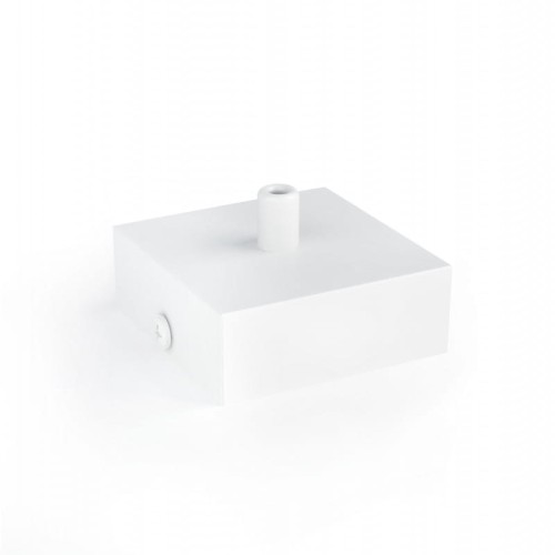 Kwadratowa metalowa osłonka sufitowa 82x82mm - biała strukturalna Kolorowe Kable