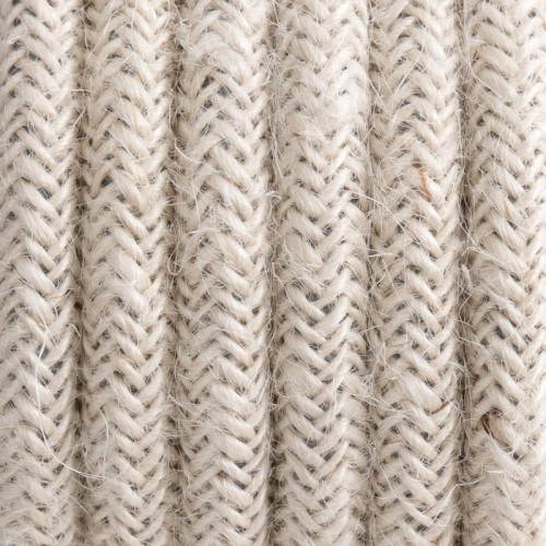 Jasnobeżowy kabel w oplocie z juty bielonej trzyżyłowy 3x1,5mm2 Kolorowe Kable
