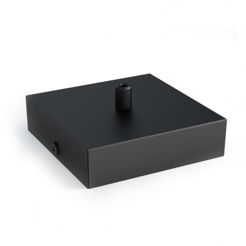 Kwadratowa metalowa osłonka sufitowa 120x120mm - czarna strukturalna Kolorowe Kable