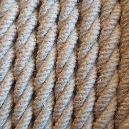 Jasnobeżowy kabel skręcany w oplocie jutowym bielonym J04 trzyżyłowy 3x1x1,5mm2 Kolorowe Kable