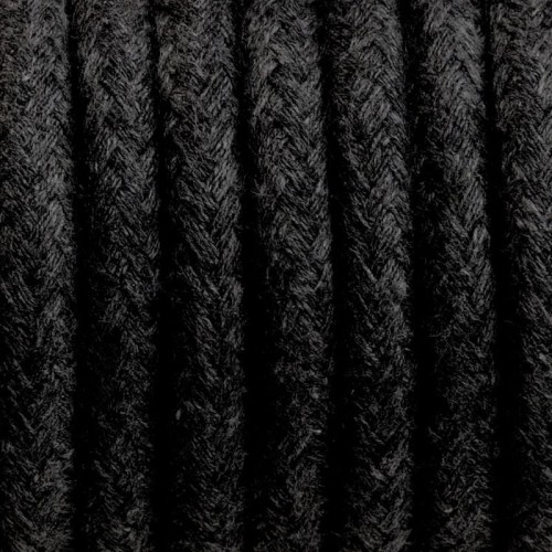 Czarny kabel w oplocie bawełnianym B04 węgiel kamienny trzyżyłowy 3x1 Kolorowe Kable