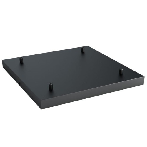 Kwadratowa metalowa osłonka sufitowa 40x40cm lakierowana w kolorze czarnym strukturalnym - na cztery przewody Kolorowe Kable