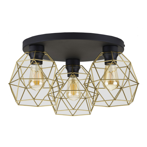 GALAXY BLACK/GOLD LAMPA SUFITOWA 3 PŁ KOŁO