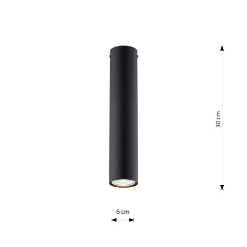 Tuba spot sufitowy TECNO 1M BLACK oprawa oświetleniowa