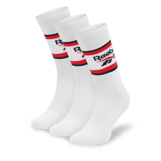 Zestaw 3 par wysokich skarpet unisex Reebok R0369-SS24 (3-pack) Biały