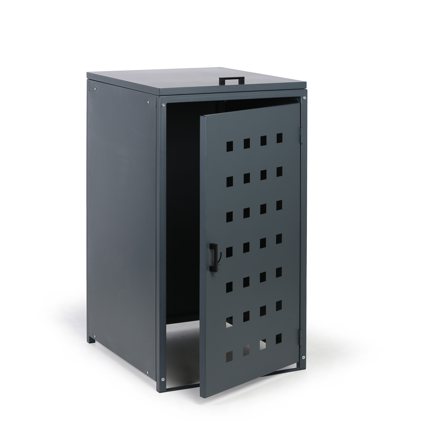 Obudowa kosza na śmieci do pojemności 240 l, 123,5 x 67 x 77,3 cm, szary