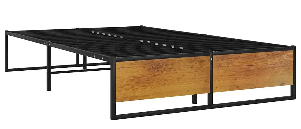 Czarne metalowe łóżko małżeńskie 140x200 cm F6-D41