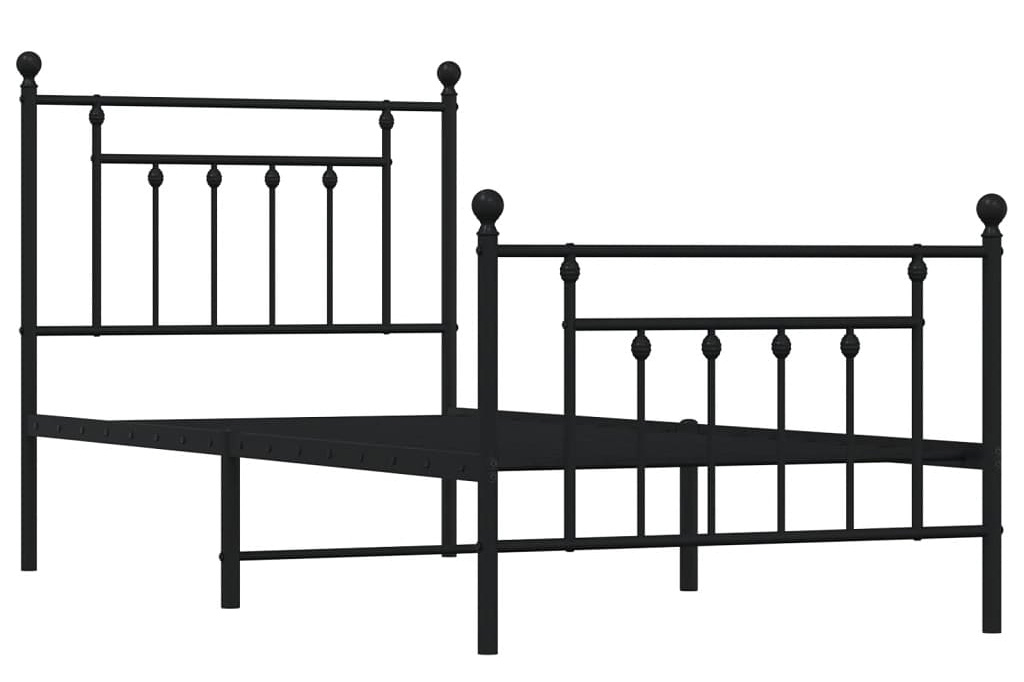 Czarne metalowe łóżko jednoosobowe 100x190cm L5-N79