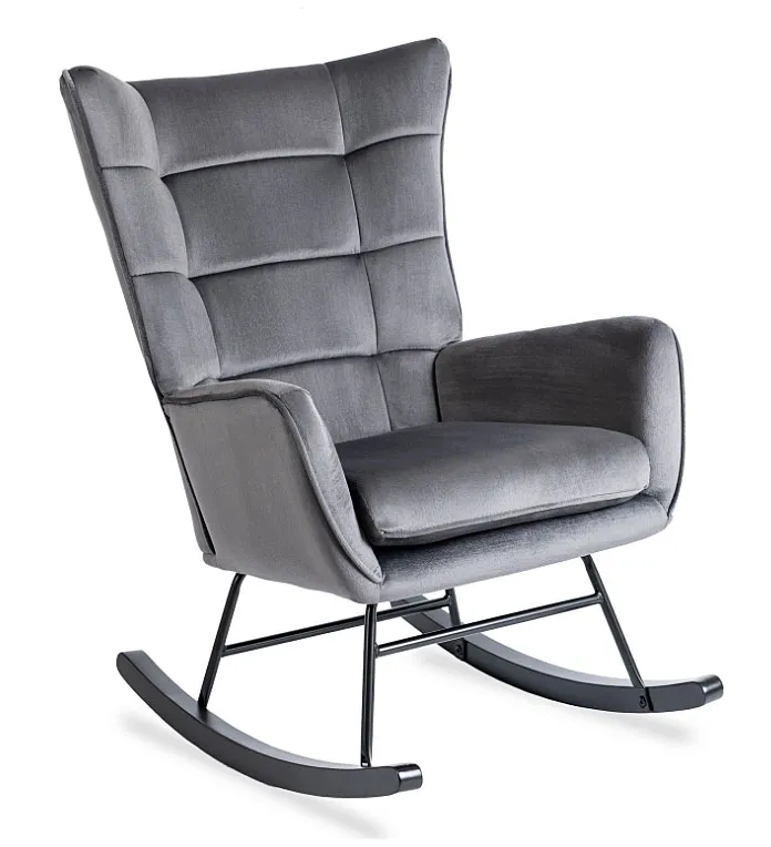 Szary nowoczesny fotel bujany L3-E83