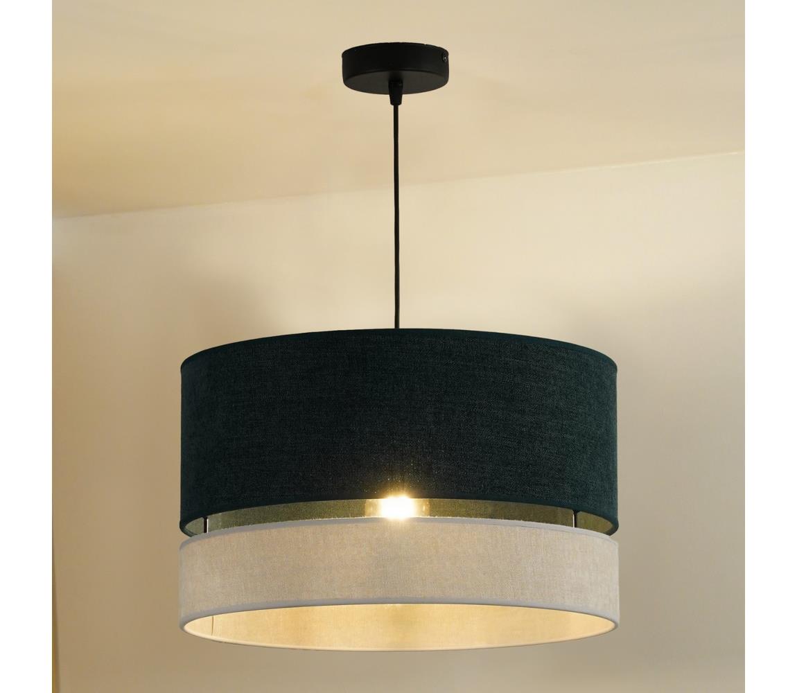 Duolla - Żyrandol na lince DOUBLE 1xE27/15W/230V śr. 40 cm zielony/szary