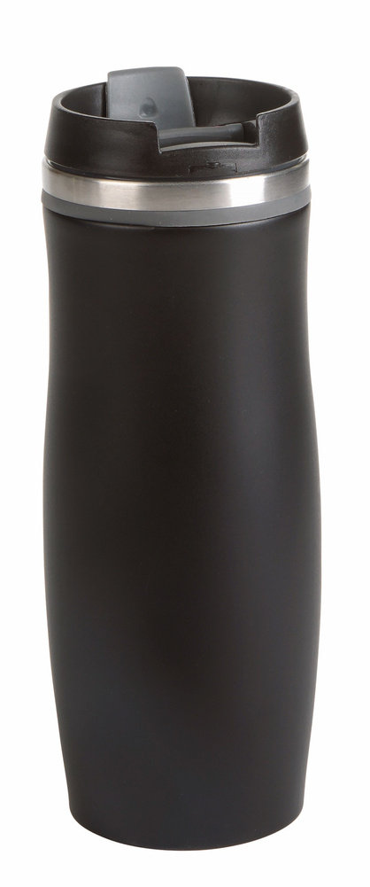 Kubek termiczny o podwójnych ściankach DARK CREMA, czarny, szary