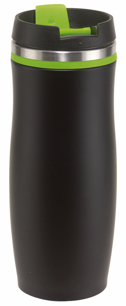 Kubek termiczny o podwójnych ściankach DARK CREMA, czarny, zielony