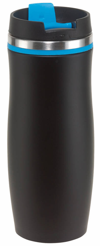 Kubek termiczny o podwójnych ściankach DARK CREMA, czarny, niebieski