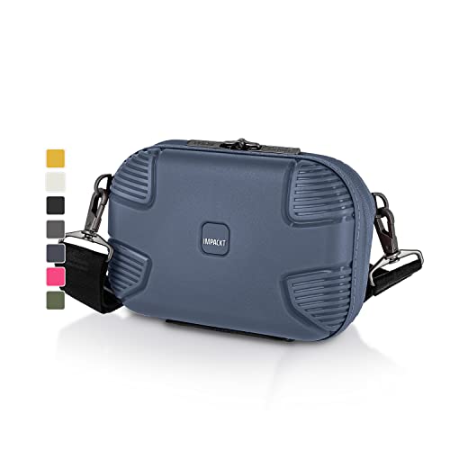 IMPACKT IP1 Bagaż podręczny Crossbody Bag z plastiku pochodzącego z recyklingu; zrównoważona torba na ramię + odpinany pasek do noszenia, Lodowy niebieski