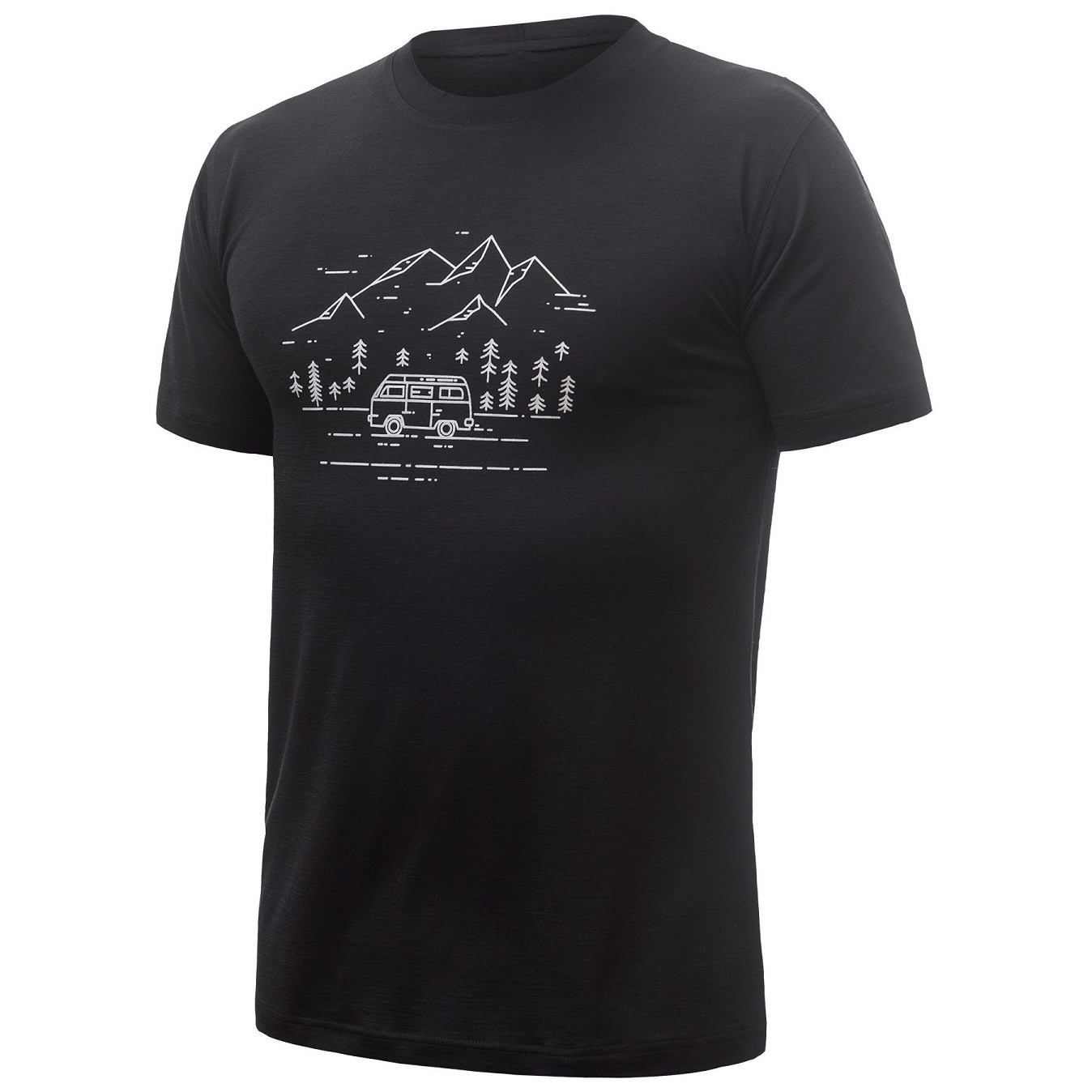 Męska koszulka Sensor Merino Active Pt Van Life Rozmiar: M / Kolor: czarny