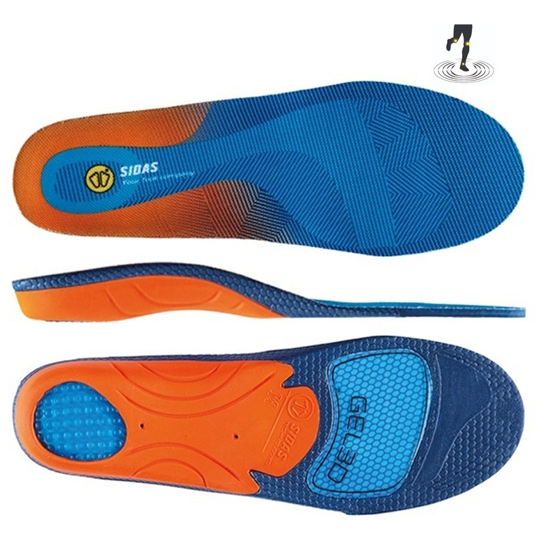 Wkładki do butów Sidas Cushioning Gel 3D Rozmiar butów (UE): 44-45 / Kolor: niebieski/pomarańczowy