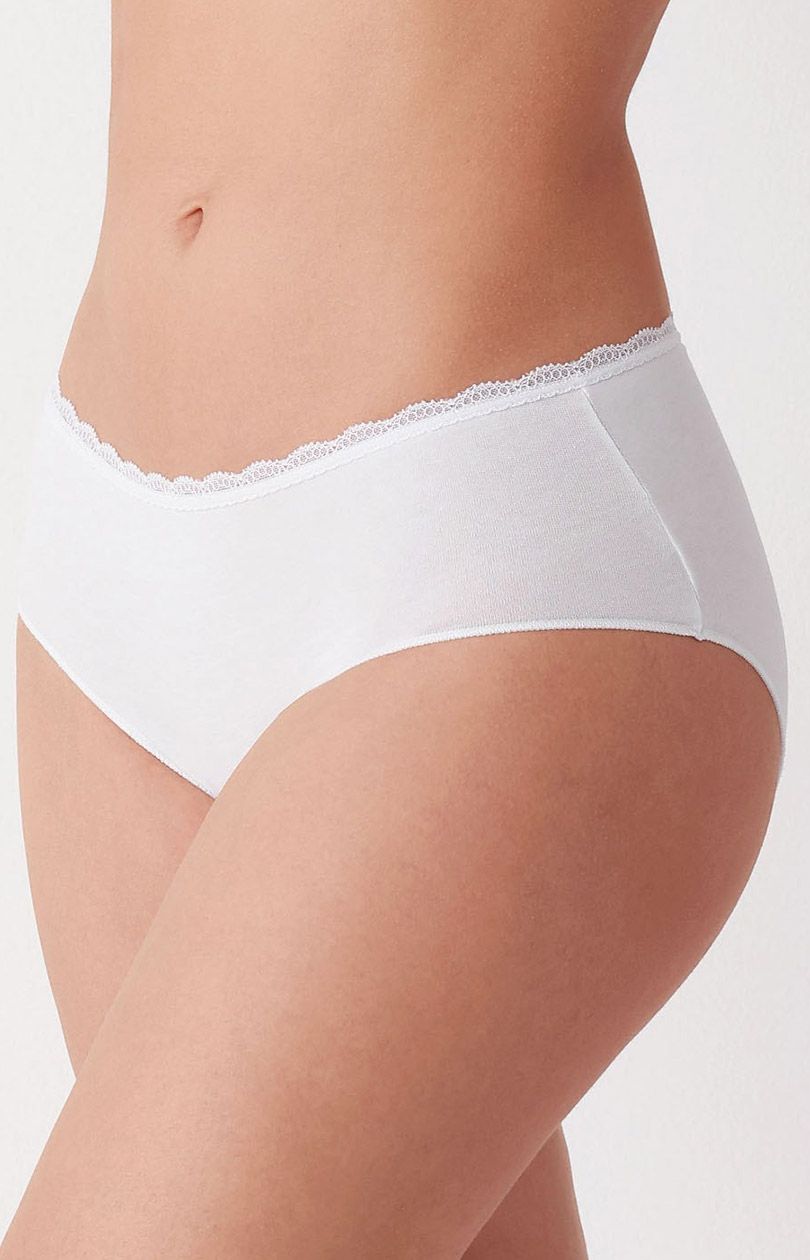 3-pak figi damskie białe GD 293 Essentials, Kolor biały, Rozmiar S, Cotonella - Intymna