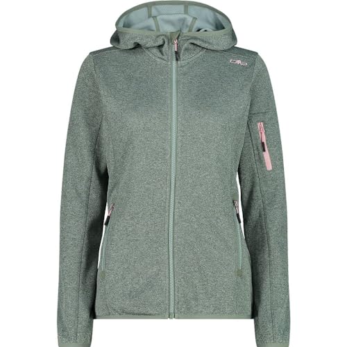 CMP - Damska kurtka Knit-Tech ze stałym kapturem, Salvia-Jade, 48