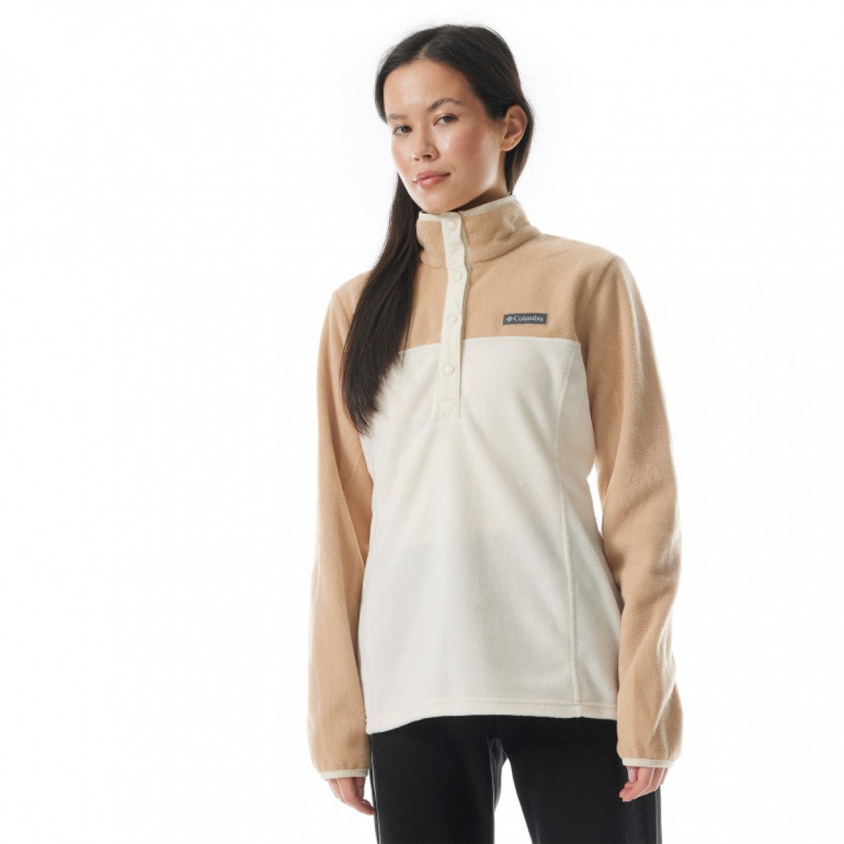 Damski polar nierozpinany bez kaptura Columbia Benton Spring Half Snap Pullover - beżowy - COLUMBIA