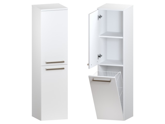 Słupek Łazienkowy ATH 35 cm DK Lewy - Biały Mat - Uchwyty Stal Szczotkowana