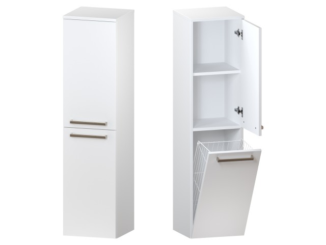 Słupek Łazienkowy ATH 35 cm DK Prawy - Biały Mat - Uchwyty Stal Szczotkowana