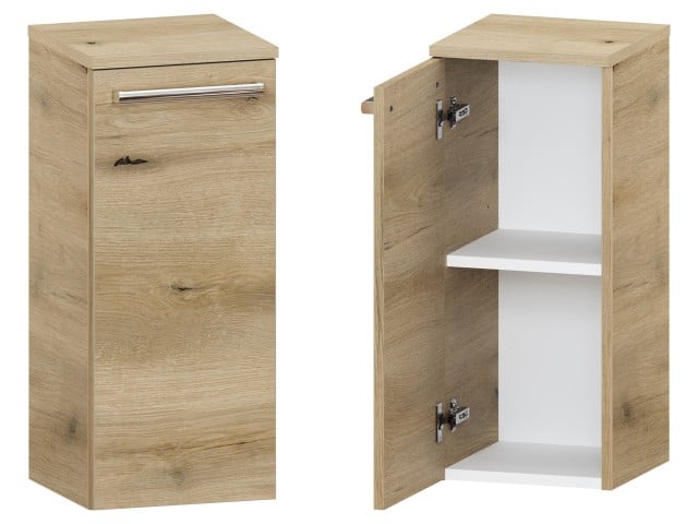 Słupek Łazienkowy ATHD 30 cm DD Lewy - Dąb Evoke Coast Mat - Uchwyty Chromowane