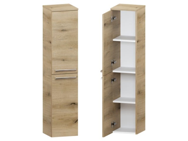 Słupek Łazienkowy ATHD 30 cm 2D Lewy - Dąb Evoke Coast Mat - Uchwyty Chromowane