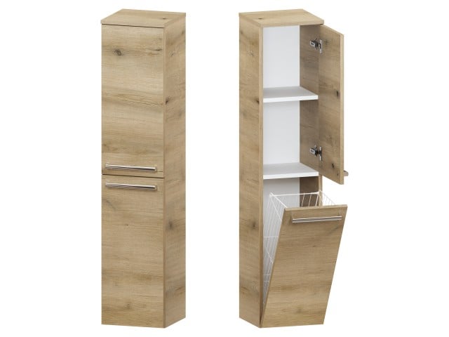 Słupek Łazienkowy ATHD 30 cm DK Prawy - Dąb Evoke Coast Mat - Uchwyty Chromowane