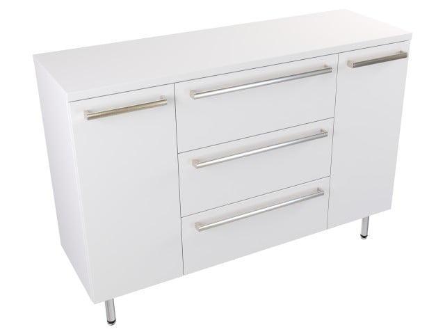 Szafka Stojąca Z Blatem ATH 120 cm DK - Biały Mat - Uchwyty Stal Szczotkowana