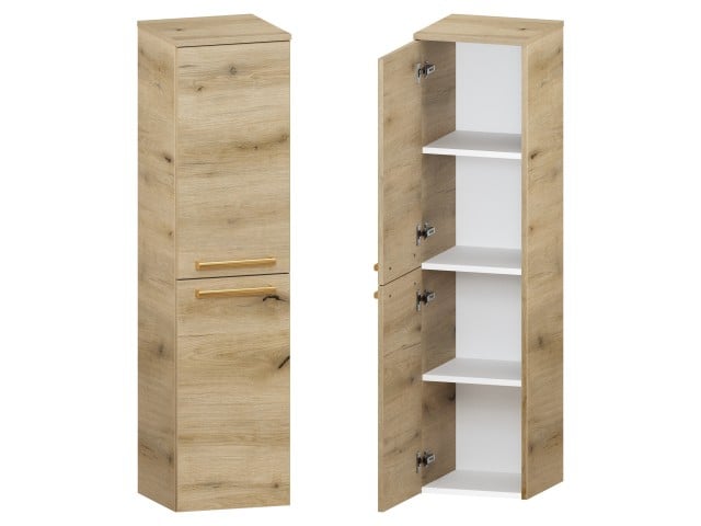 Słupek Łazienkowy ATHD 35 cm 2D Lewy - Dąb Evoke Coast Mat - Uchwyty Złote Polerowane