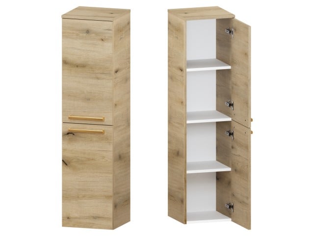 Słupek Łazienkowy ATHD 35 cm 2D Prawy - Dąb Evoke Coast Mat - Uchwyty Złote Polerowane