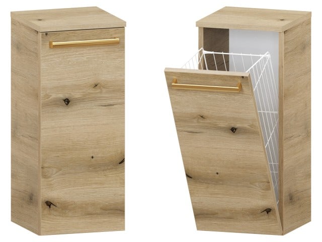 Słupek Łazienkowy ATHD 30 cm K - Dąb Evoke Coast Mat - Uchwyty Złote Polerowane