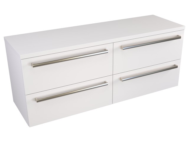 Szafka Wisząca Z Blatem ATH 120 cm S Lewa - Biały Mat - Uchwyty Stal Szczotkowana