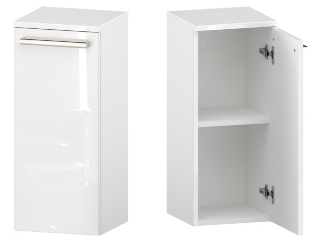 Słupek Łazienkowy ATH 30 cm DD Prawy - Biały Wysoki Połysk - Uchwyty Stal Szczotkowana