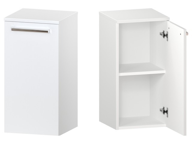 Słupek Łazienkowy ATH 35 cm DD Prawy - Biały Mat - Uchwyty Chromowane