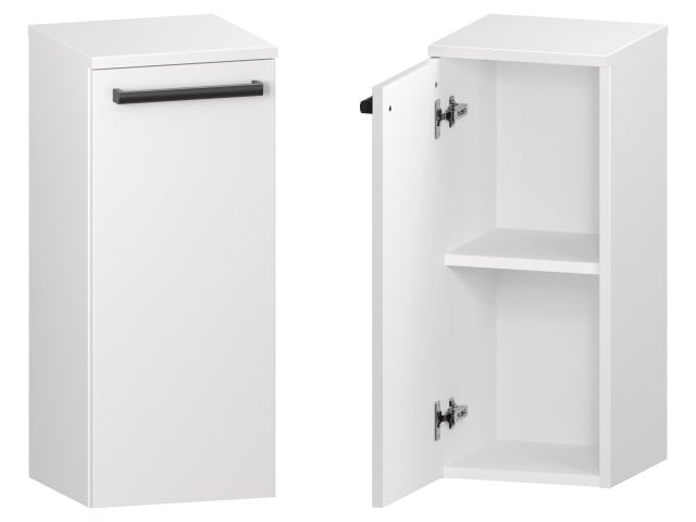 Słupek Łazienkowy ATH 30 cm DD Lewy - Biały Mat - Uchwyty Czarne Matowe