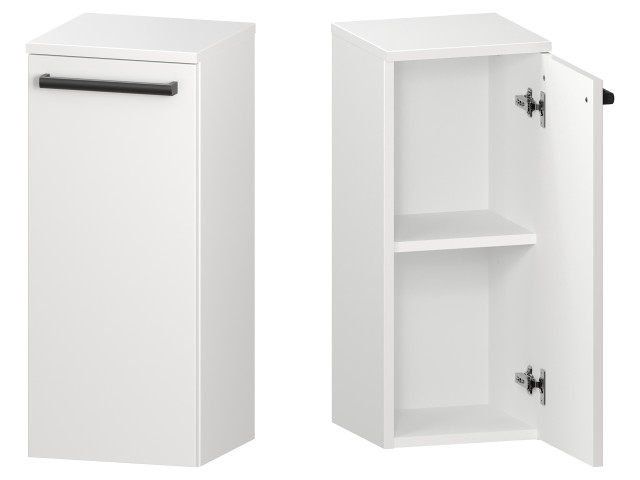 Słupek Łazienkowy ATH 30 cm DD Prawy - Biały Mat - Uchwyty Czarne Matowe