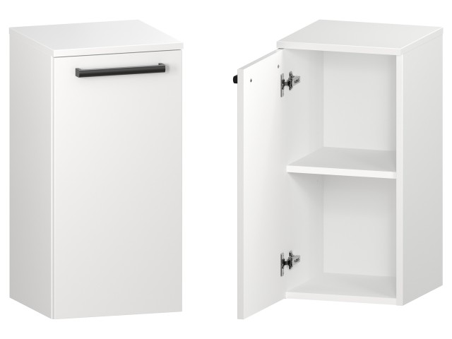 Słupek Łazienkowy ATH 35 cm DD Lewy - Biały Mat - Uchwyty Czarne Matowe