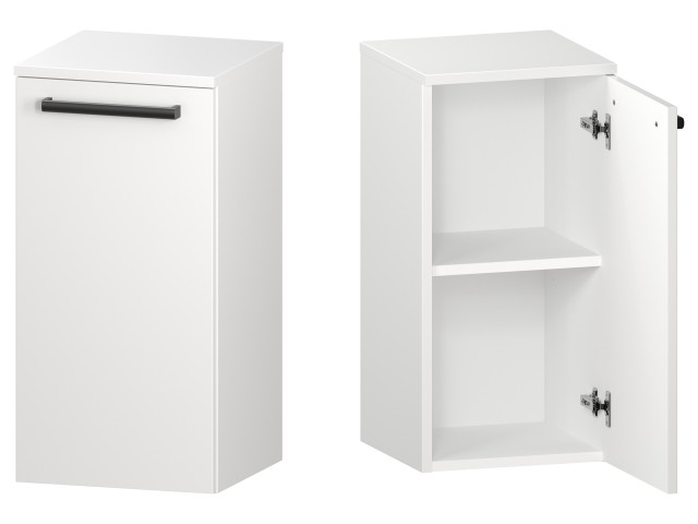 Słupek Łazienkowy ATH 35 cm DD Prawy - Biały Mat - Uchwyty Czarne Matowe