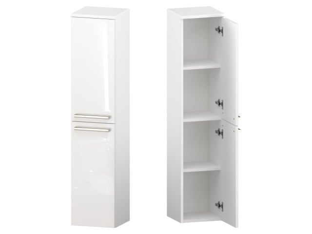 Słupek Łazienkowy ATH 30 cm 2D Prawy - Biały Wysoki Połysk - Uchwyty Stal Szczotkowana