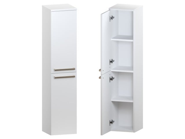 Słupek Łazienkowy ATH 30 cm 2D Lewy - Biały Mat - Uchwyty Stal Szczotkowana