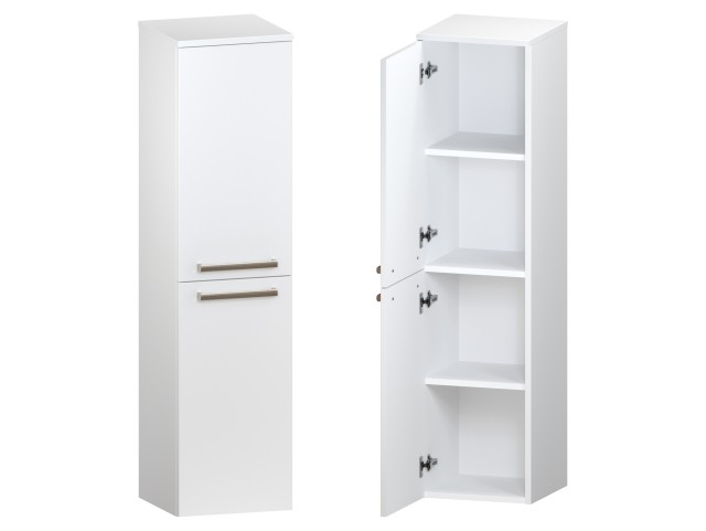 Słupek Łazienkowy ATH 35 cm 2D Lewy - Biały Mat - Uchwyty Stal Szczotkowana