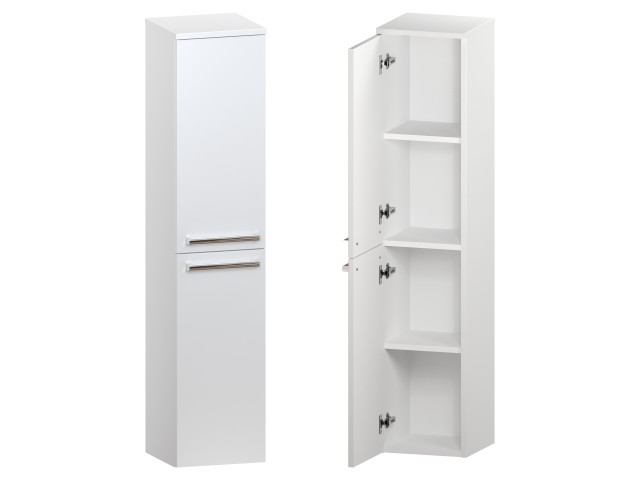 Słupek Łazienkowy ATH 30 cm 2D Lewy - Biały Mat - Uchwyty Chromowane