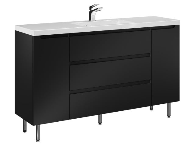Szafka Stojąca Z Umywalką ETH 140 cm D - Czarny Mat