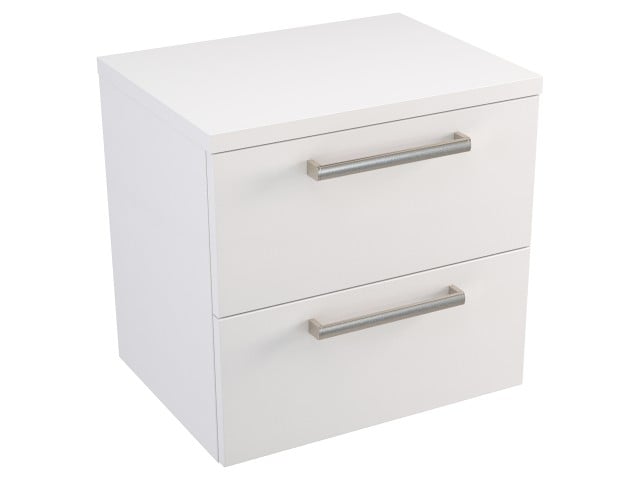 Szafka Wisząca Z Blatem ATH 50 cm - Biały Mat - Uchwyty Stal Szczotkowana